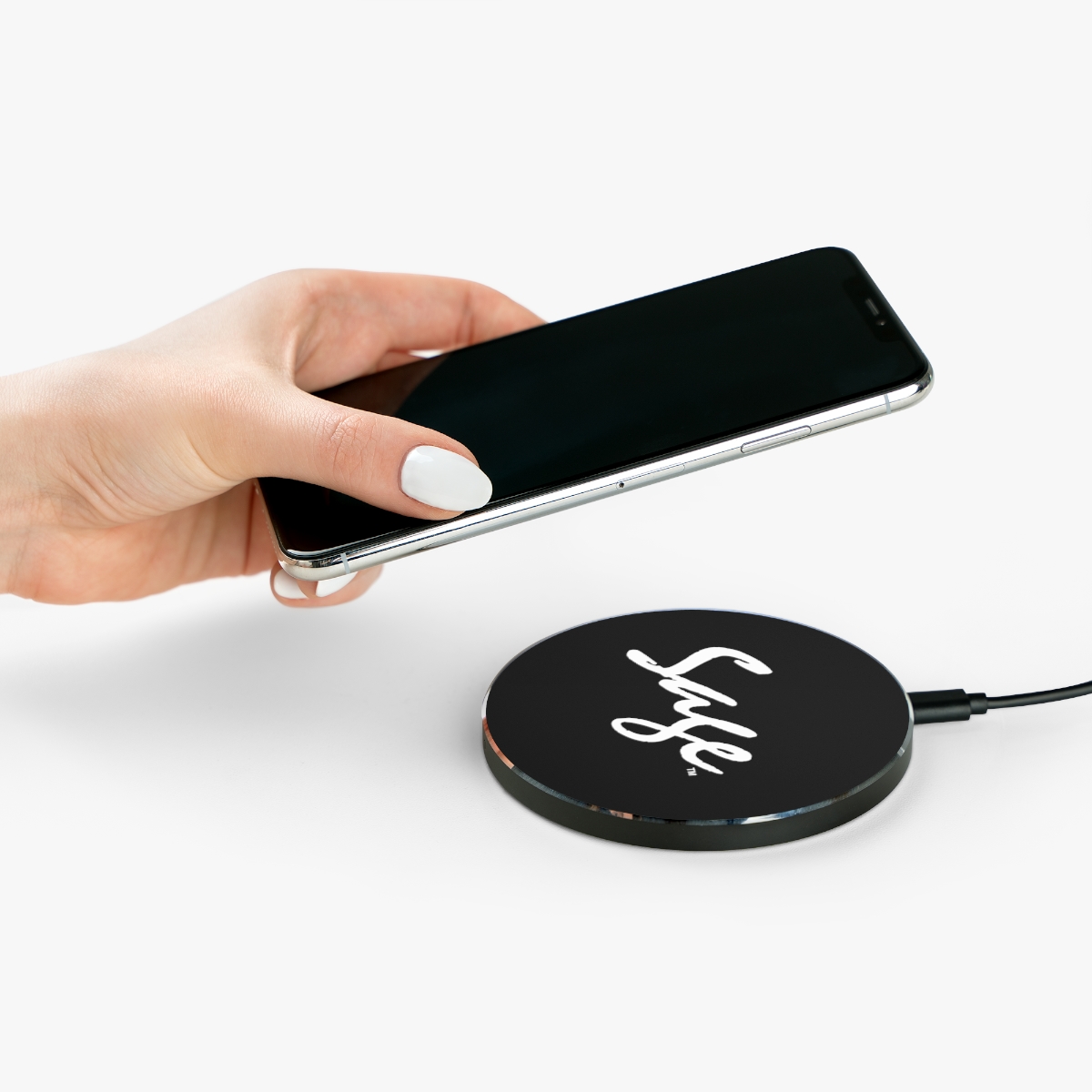 AuraFlow™: Charging Canvas™ - Custom Wireless Charger - Black - Image 3