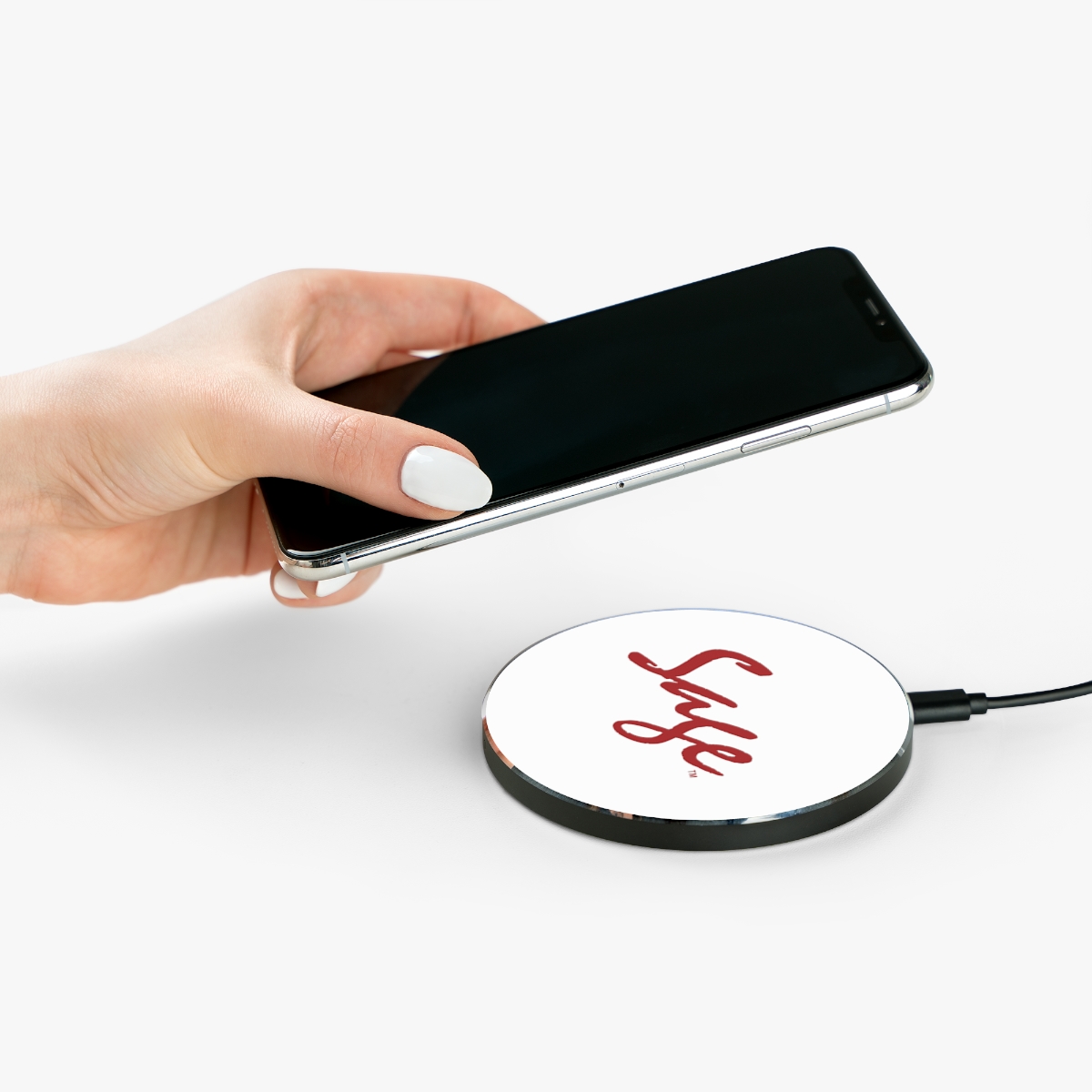 AuraFlow™: Charging Canvas™ - Custom Wireless Charger - White - Image 2