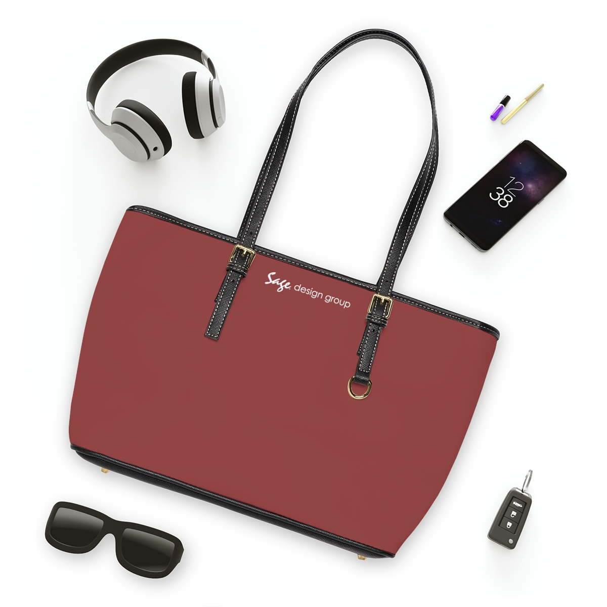 EcoVerv™: Leatherette CanvasStrap™ - Custom Shoulder Bag - Crimson - Image 7