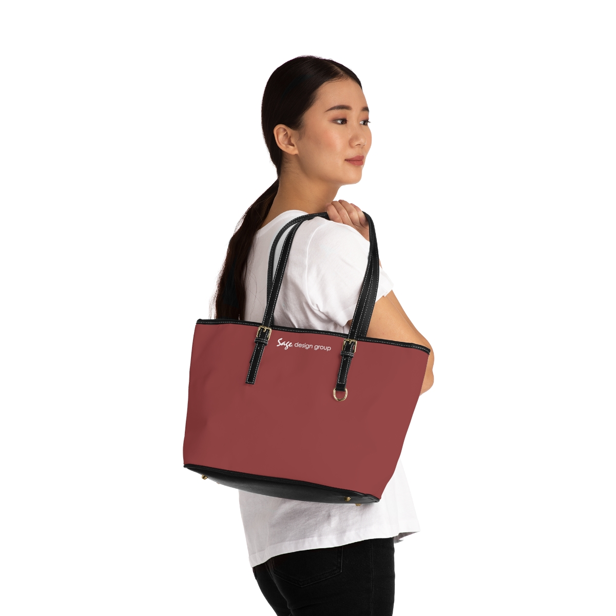 EcoVerv™: Leatherette CanvasStrap™ - Custom Shoulder Bag - Crimson - Image 8