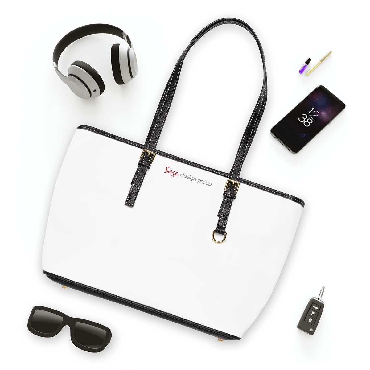 EcoVerv™: Leatherette CanvasStrap™ - Custom Shoulder Bag - White - Image 7