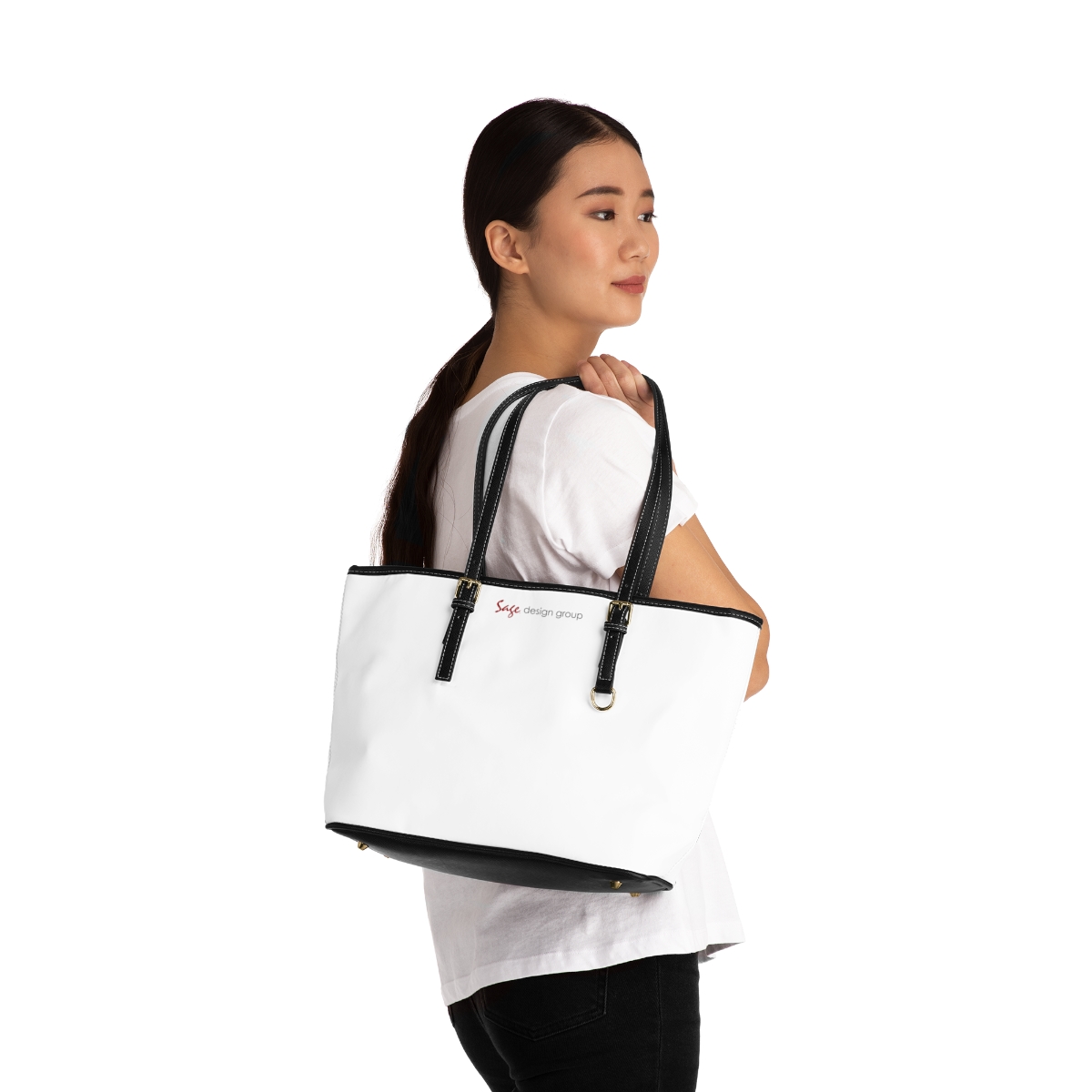 EcoVerv™: Leatherette CanvasStrap™ - Custom Shoulder Bag - White - Image 8