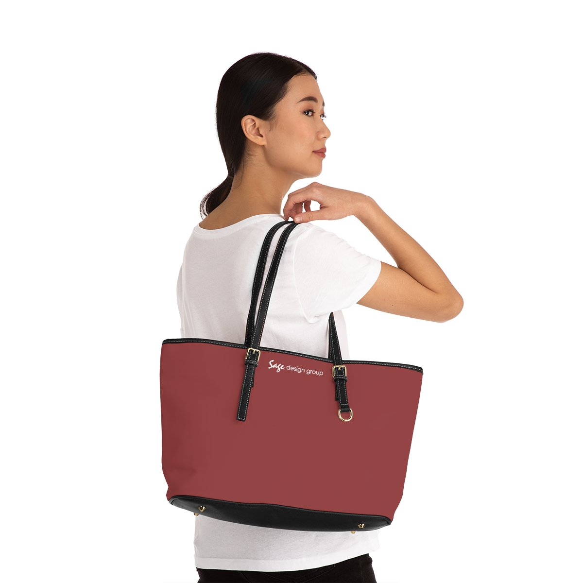 EcoVerv™: Leatherette CanvasStrap™ - Custom Shoulder Bag - Crimson - Image 3