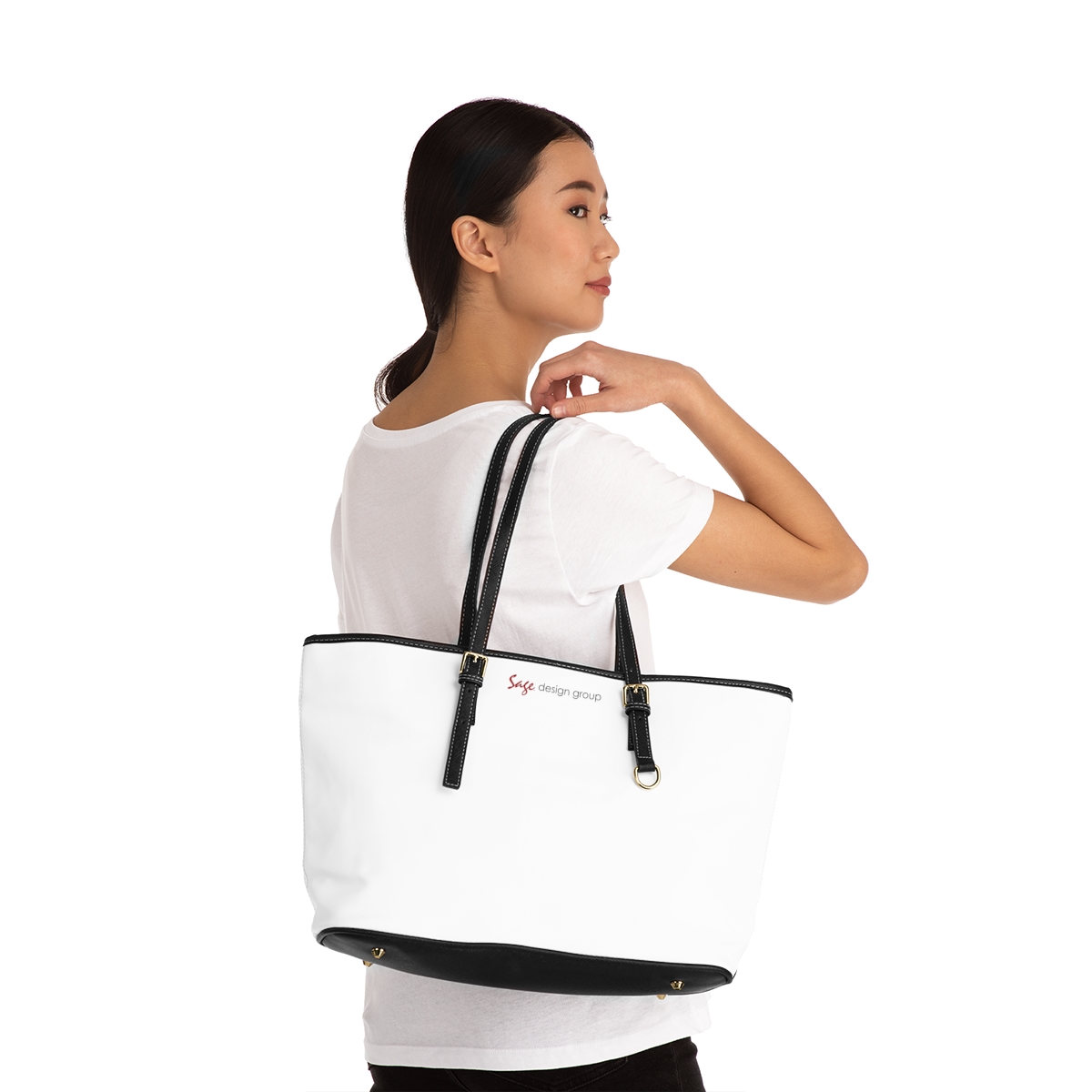 EcoVerv™: Leatherette CanvasStrap™ - Custom Shoulder Bag - White - Image 3