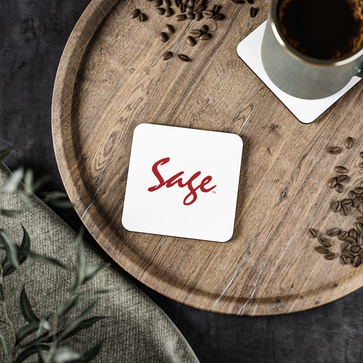 GleamGuard Beverage Pad - Custom Corkwood Coasters - MERCH + SWAG - Sage Design Group - Annette Sage, CEO